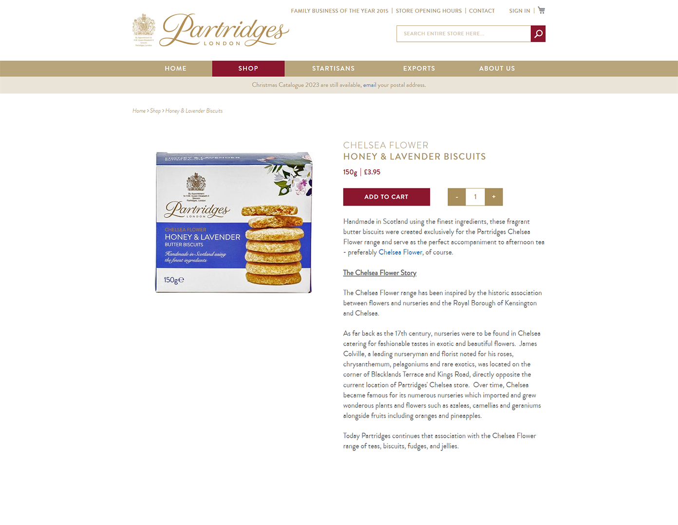 Partridges Product Page