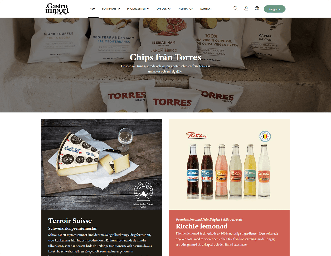 Gastro Import Product Page